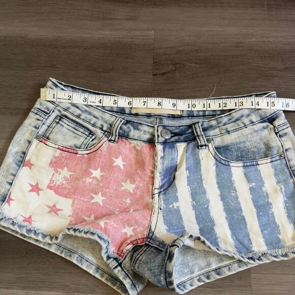 2000s lowrise american flag denim mini shorts - Picture 5 of 8